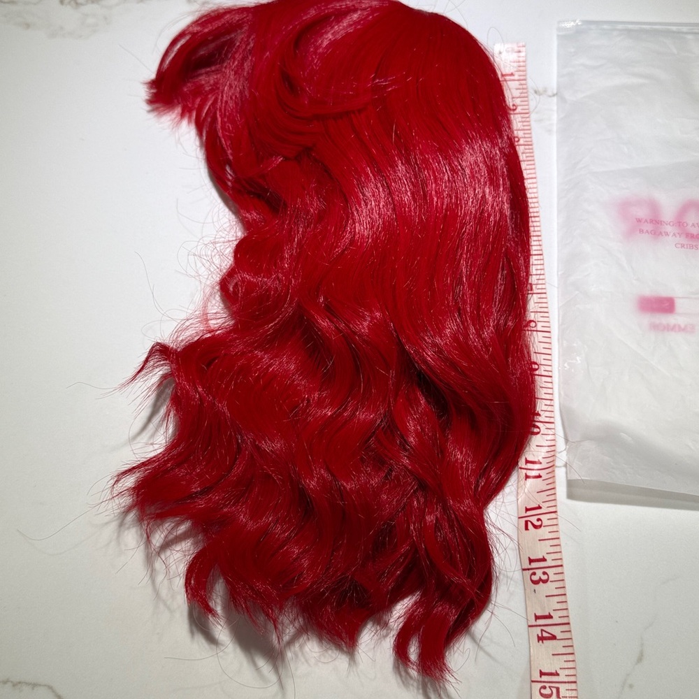 HAIR, 15” Wavy Bob with Bangs, Red - Picture 9 of 9